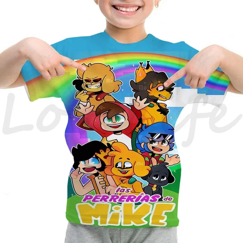 Summer 3D Mikecrack T Shirt Cartoon Kids T-shirt Short Sleeve Tshirt Children Clothes Boys Girl Anime Compadretes Tops Tees gift