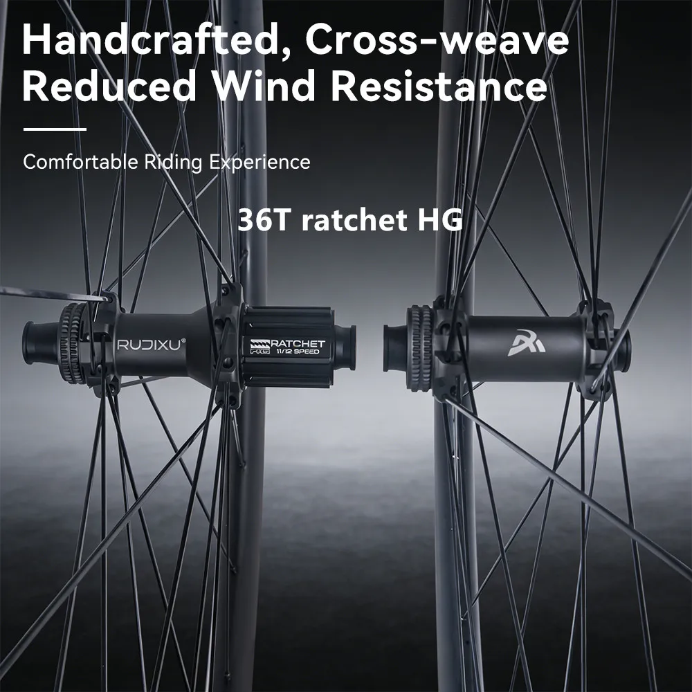 700C Rennrad Carbon-Laufradsatz 24 Loch 36T Ratchet HG/XDR Nabe Center-Lock Scheibenbremse Winter-Radzubehör Ohne Logo – Detail 7