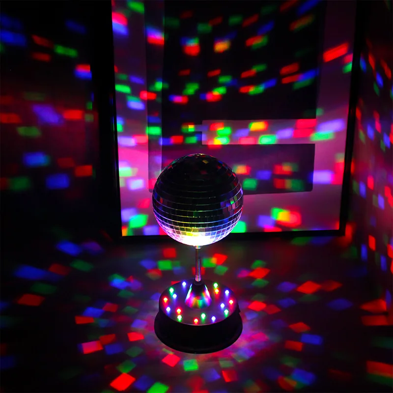 5 Inch Disco Mirror Ball Flexible LED Light Auto-rotate Dancing Family Party Light