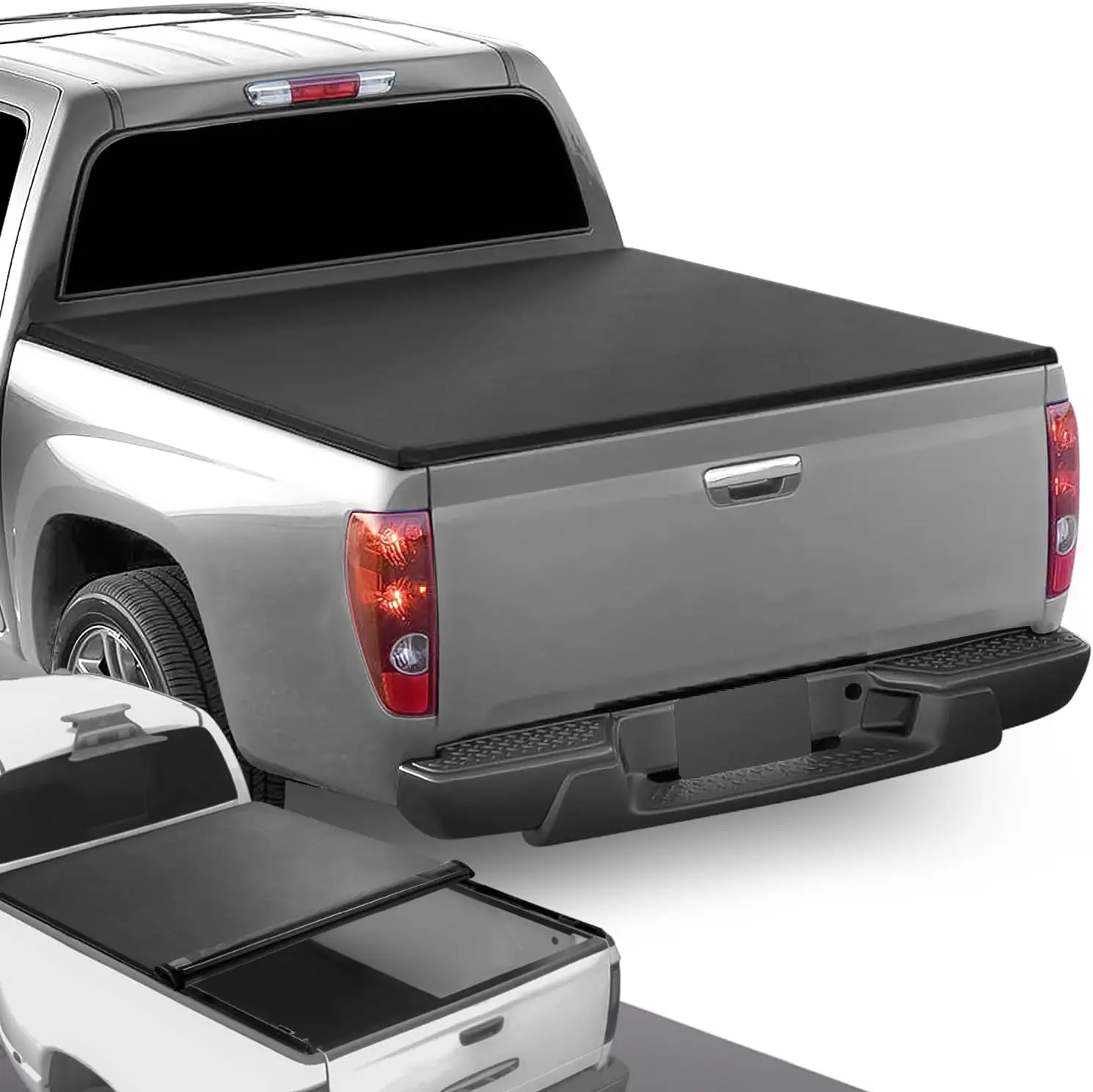 TTC-RU-042 Pickup Truck Bed Top Roll-Up Vinyl Soft Tonneau Cover Compatible with 04-12 Colorado Canyon / 06-08 I-35