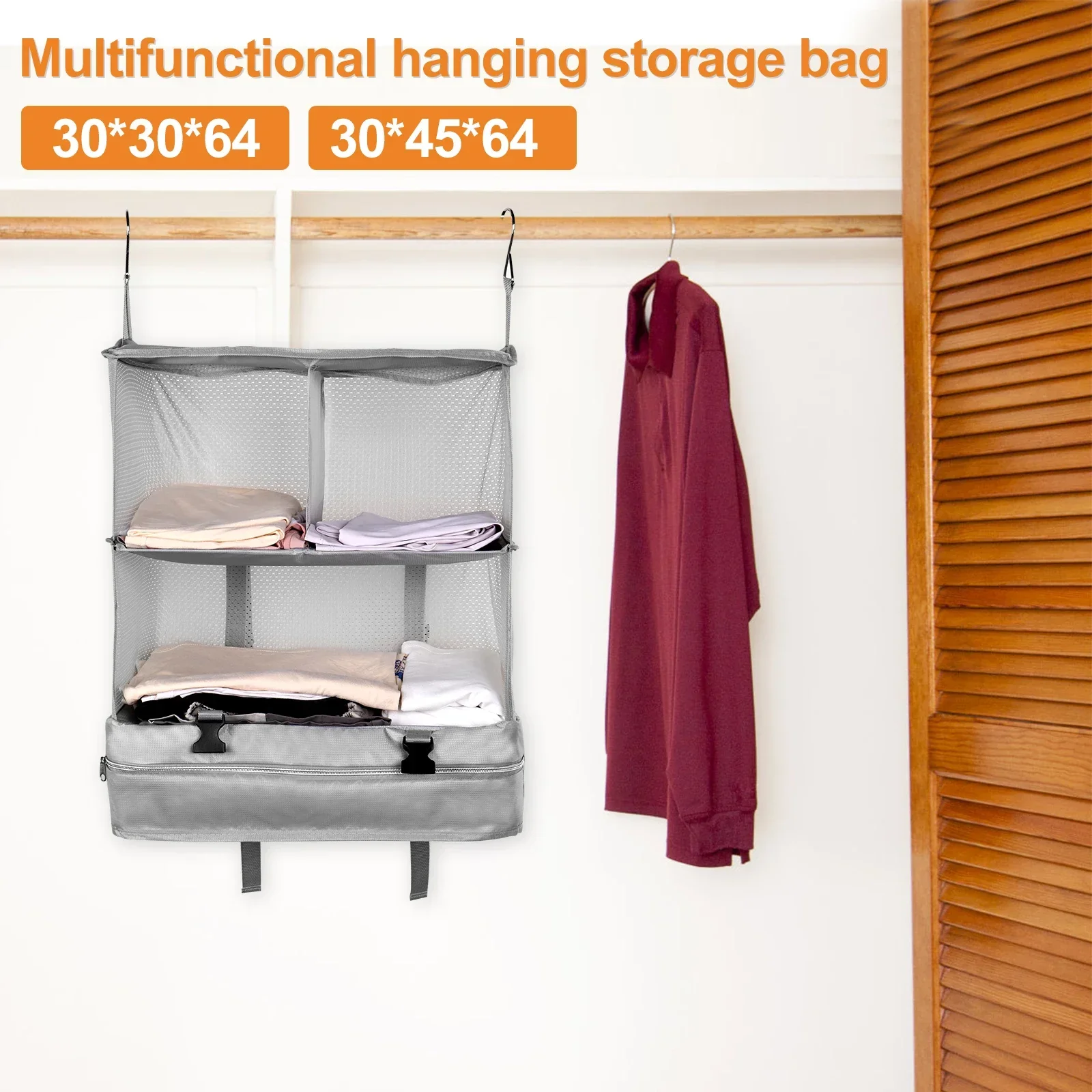 Travel Hanging Luggage Organizer Portable Clothes Storage Bag Large Capacity Foldable Breathable Wardrobe Garment Organizers Bag