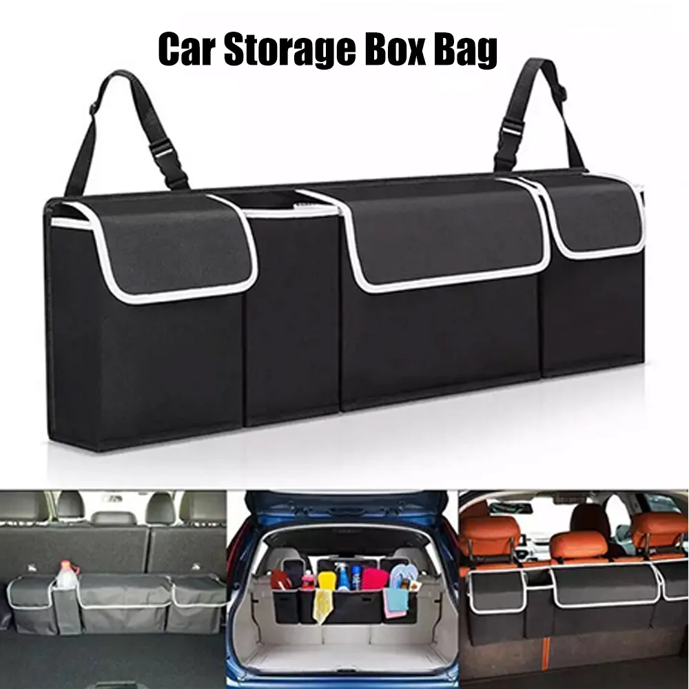 Car Trunk Organizer Adjustable Hanging Backseat Storage Bag High Capacity Multi-use