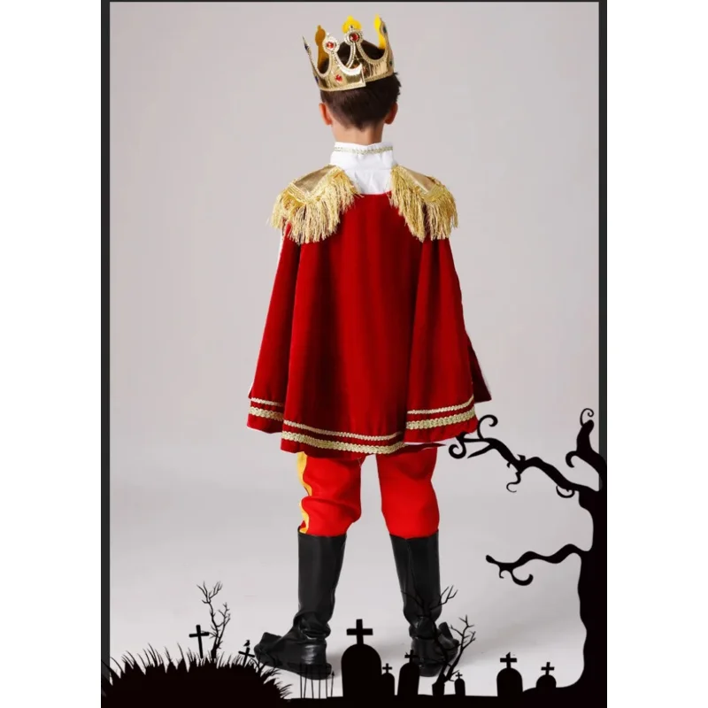 Disfraz encantador para niños, ropa de fantasía de la realeza europea, fiesta de Halloween para niños, disfraz de The Prince Sad Story, disfraces del rey