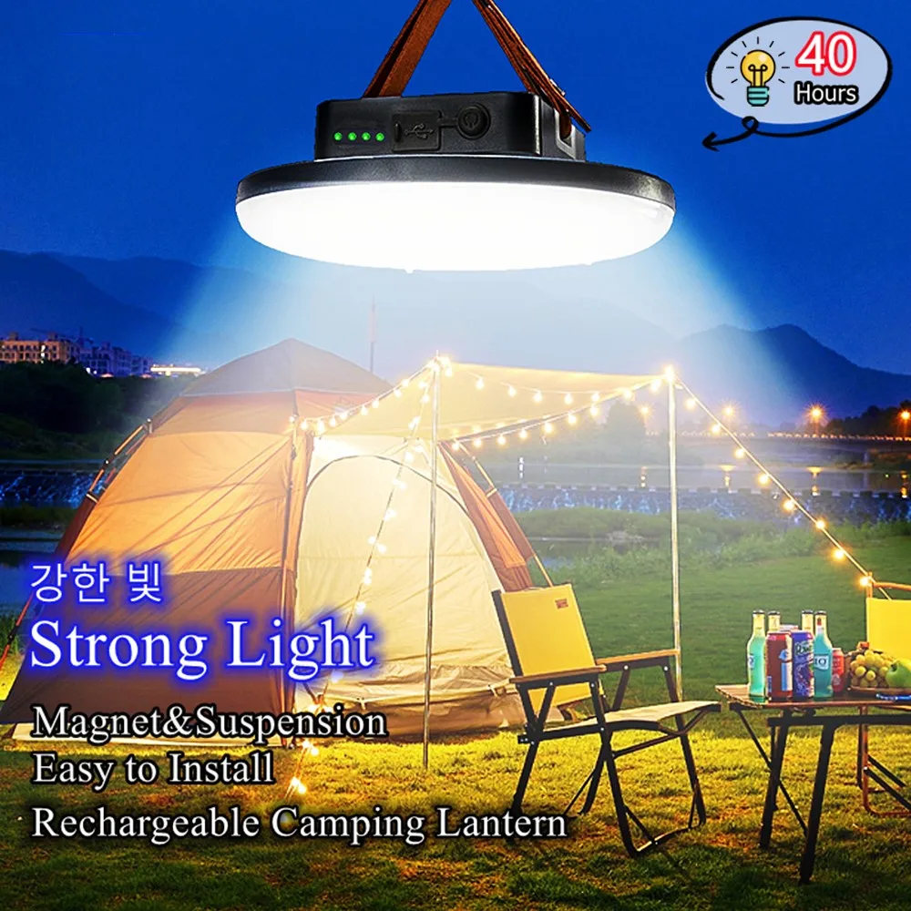 10000mAH LED Tent light Rechargeable LED Camping Strong Light with Magnet Zoom Portable Torch Tent Light Outdoor Camp Flashlight