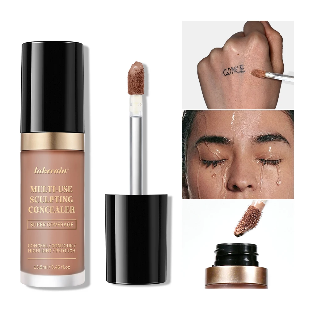 Multi-Use Foundation Long-lasting Matte Waterproof Oil Hight Full Coverage Highlight and Retouch Face Makeup for Women Lakerain