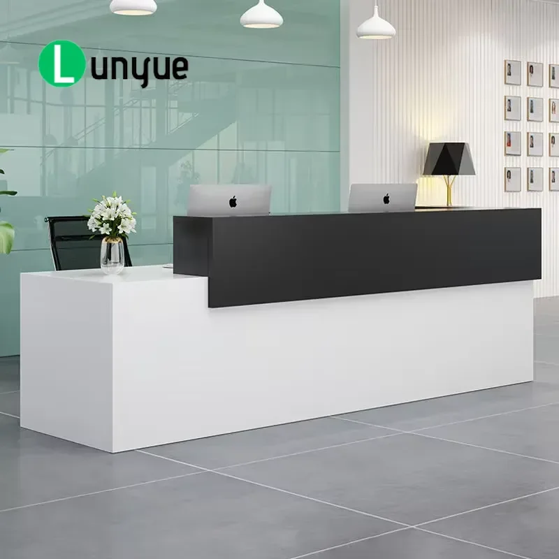 Custom Modern Reception Desk Luxury Office Furniture Durable Front Counter Table Set for Beauty Oficina Scrivania