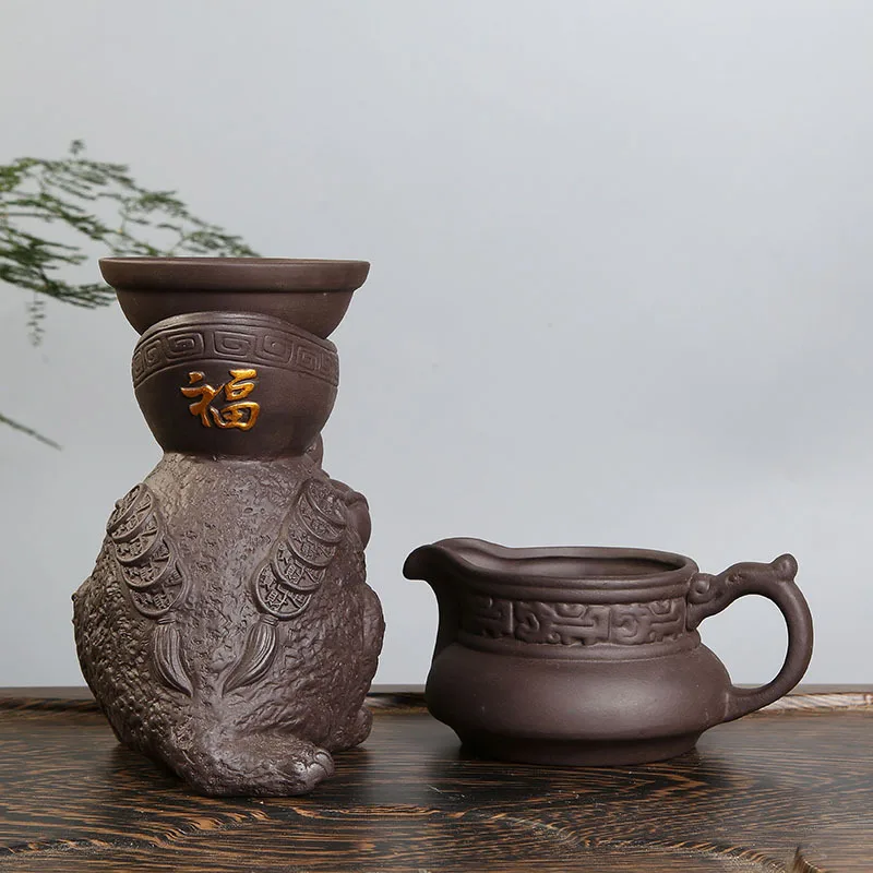 السيراميك كسول تسرب الشاي مزيج Jinchan Yuanbao الشاي تصفية الشاي تصفية الشاي طقم شاي اكسسوارات تصفية الأرجواني الطين الذكور #3