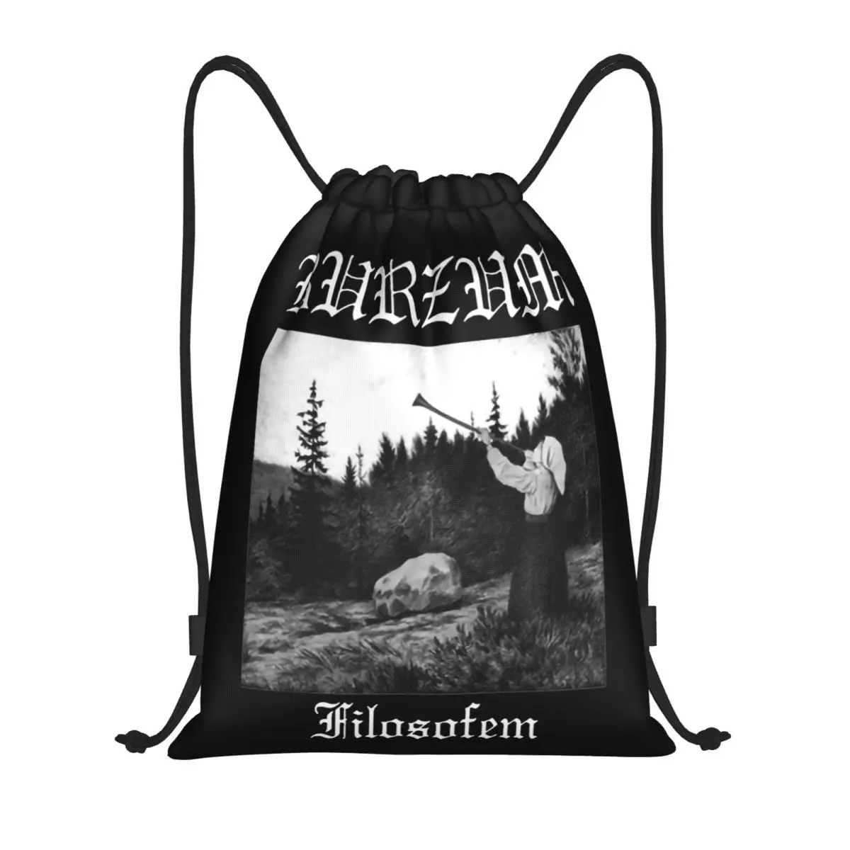 Black Metal Filosofem Drawstring Bags Football Backpack Gym Sackpack Burzum String Bag for Working Out