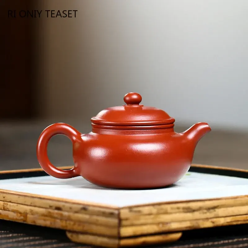 90ml Chinese Yixing Purple Clay Teapot Famous Artists Handmade Small Capacity Tea Pot Raw Ore Dahongpao Mud Kettle Zisha Tea Set