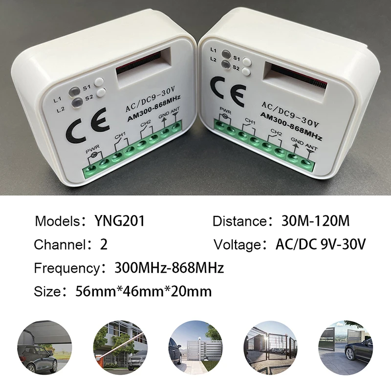 Imagem -05 - Interruptor de Controle Remoto para Porta de Garagem Receptor rx Multi para Jcm go Portis Norton Neo Rc1 Rc2 Rc4 Twin-r Mini 300mhz868mhz