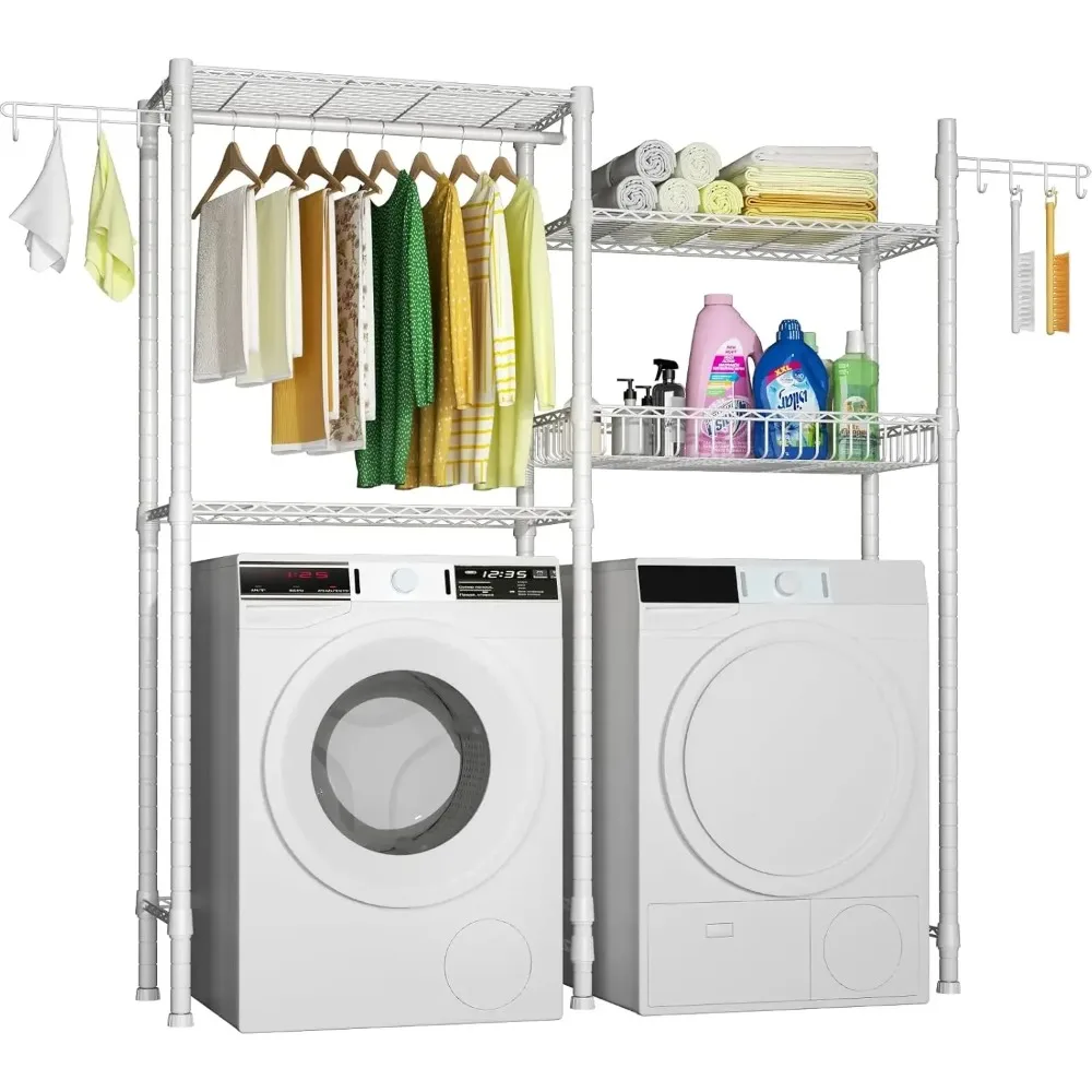 Clothes Drying Rack, Over Washer and Dryer Laundry Room Storage Shelf