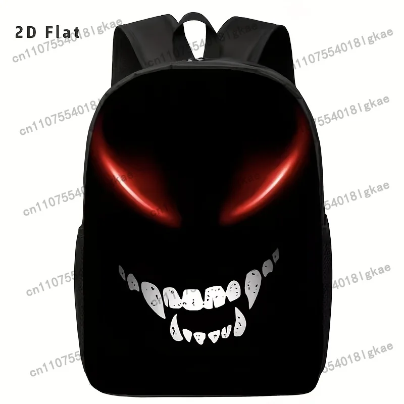 Eye-catching black and red glowing eyes design - lightweight daily backpack - suitable for school, travel, hiking, a commuter ba