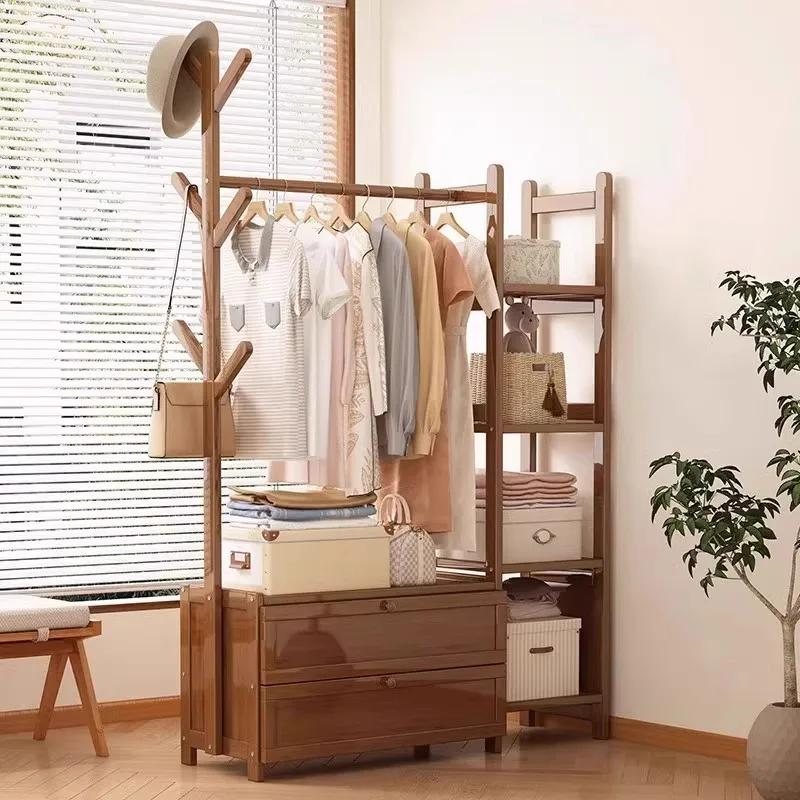 Hängender Kleiderbügel Vom Boden bis zur Decke reichendes Schlafzimmer Haushaltsgarderobe Einfacher Innenständer Hängender Kleiderständer Lagerregal Eingangstür