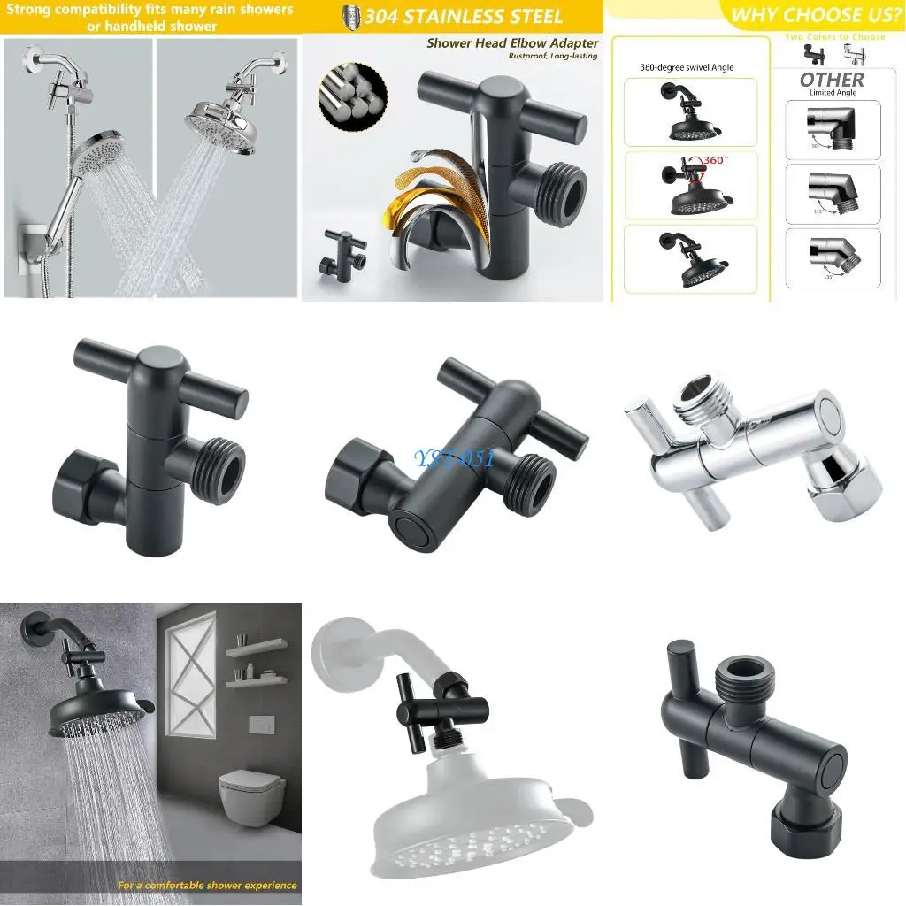 

E15A Поворот на 360 градусов для душа, нержавеющая регулировка, металлическая модернизация ванной комнаты
