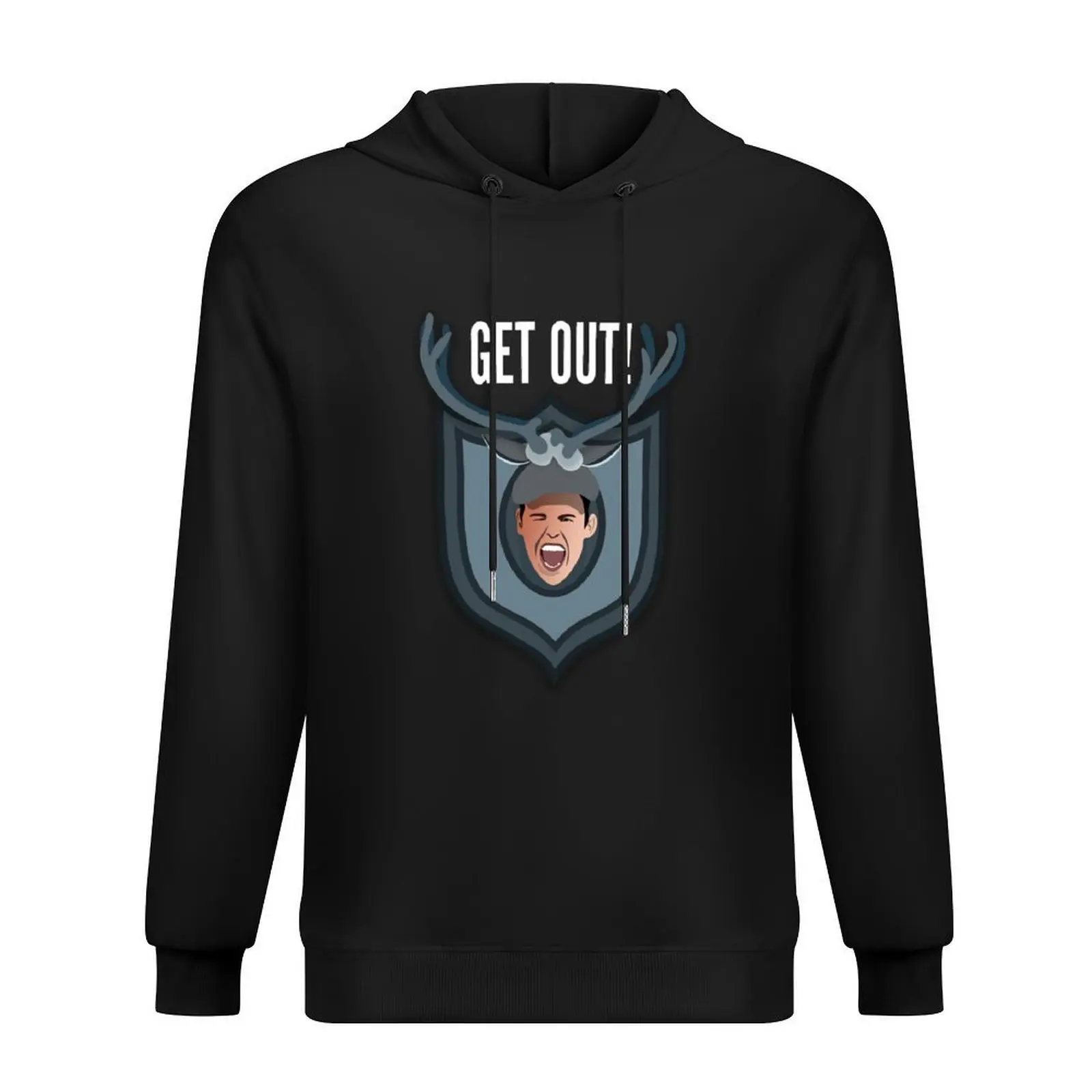 

Get OUT!!! Top text (The Lodge, Goes Wrong) Hoodie men's clothing men's autumn clothes anime clothing blouse tracksuit men