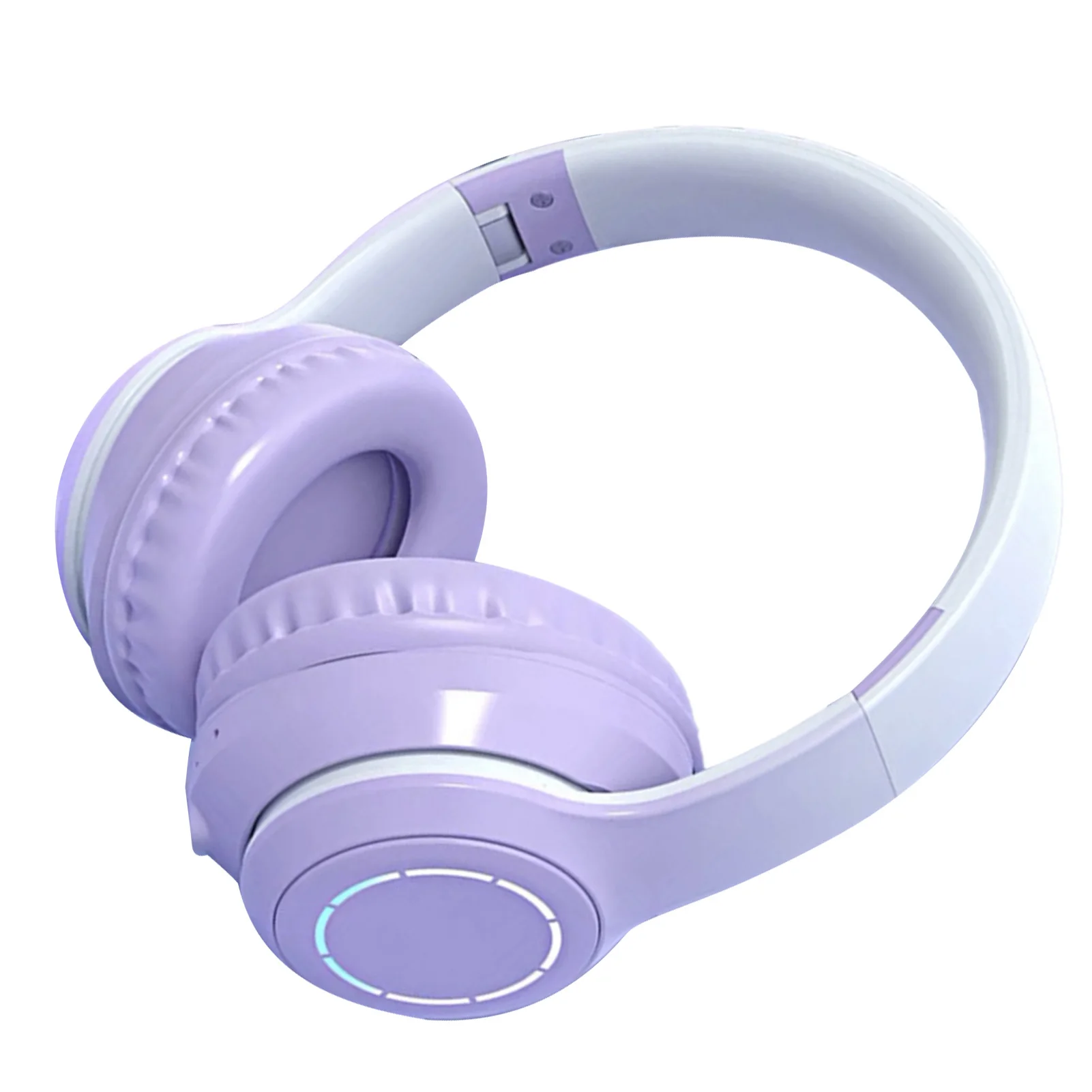 Cuffie Bluetooth universali con cancellazione del rumore dei bassi pesanti Cuffie wireless pieghevoli a colori sfumati con luce per telefono portatile