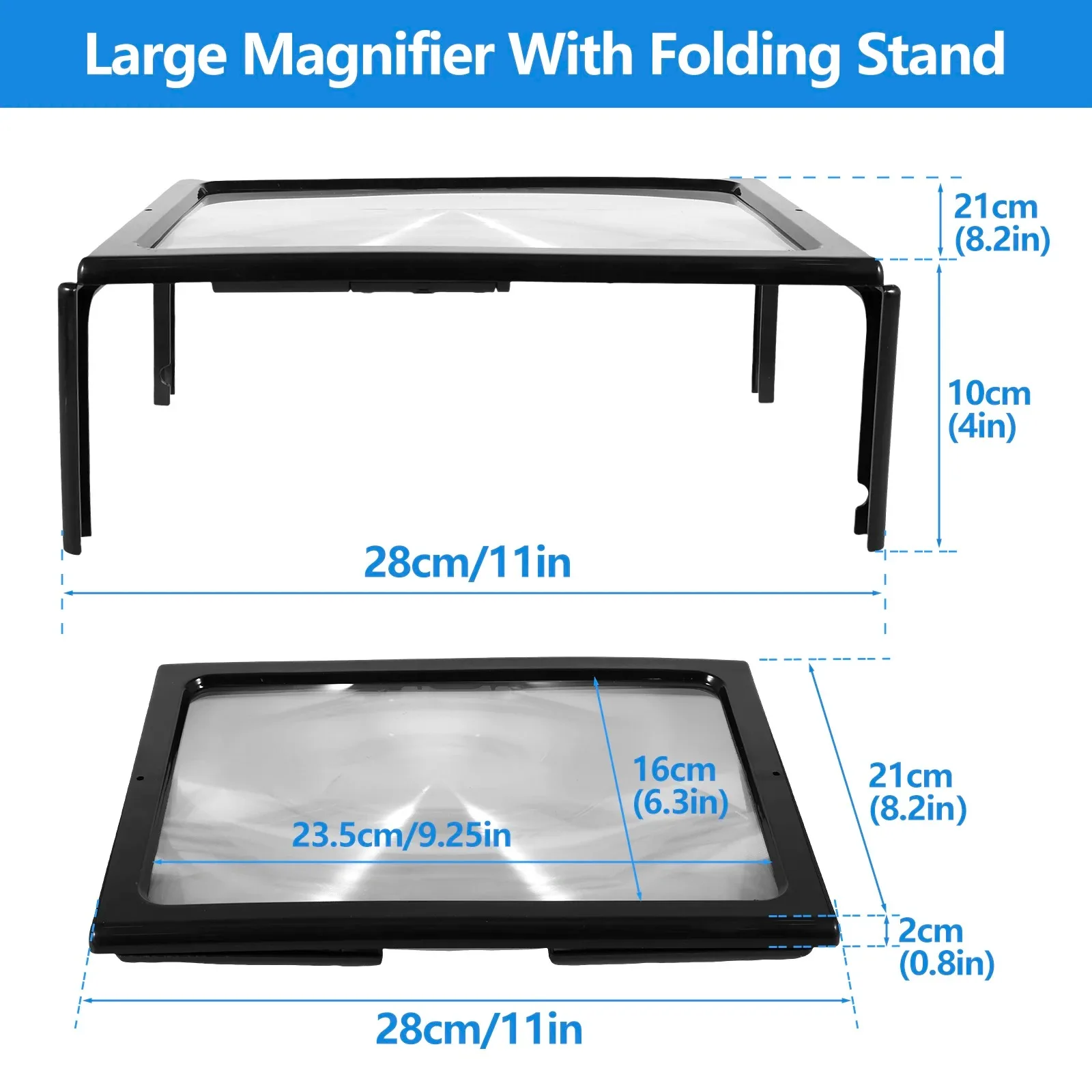 3X HD Reading Magnifier. Magnify the whole A5 page for reading. Special for people with low vision.