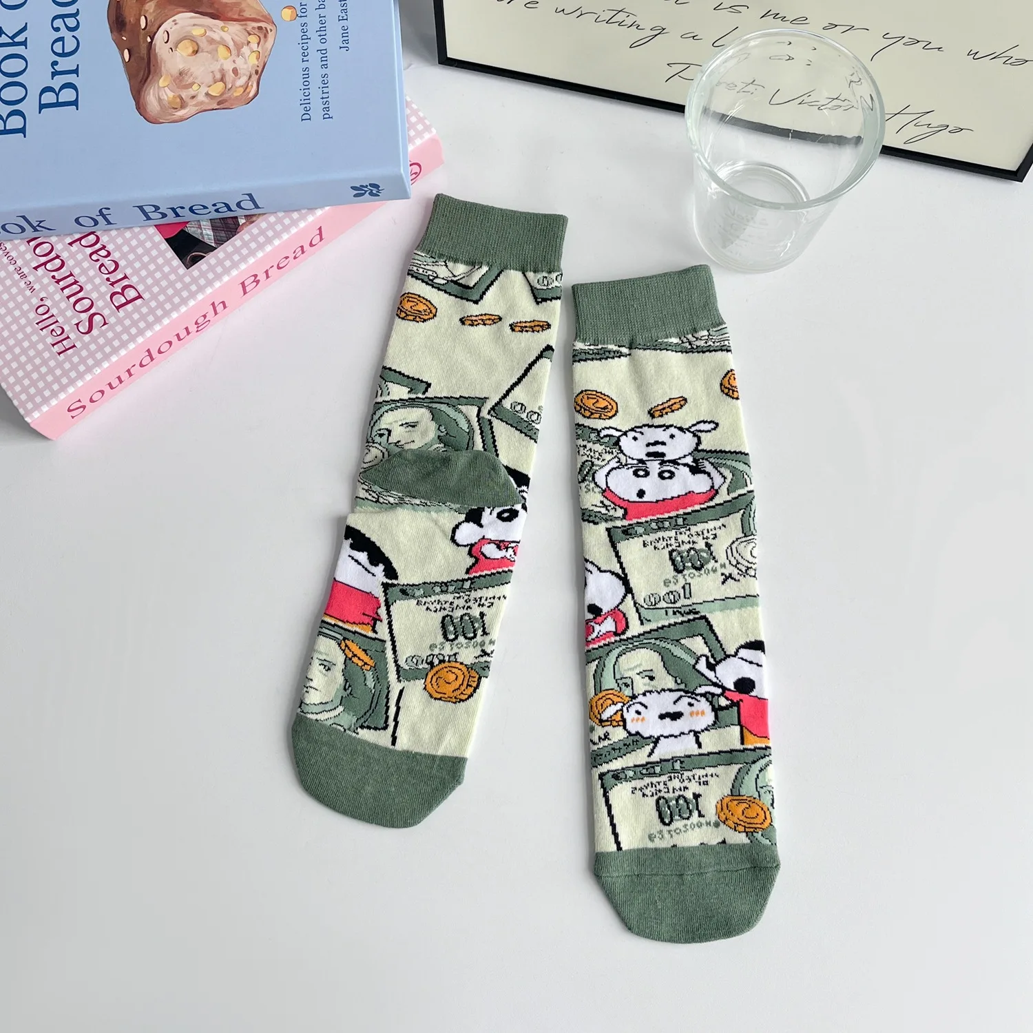 Crayon Shin-chan cartoon socks kawaii combed cotton mid-calf women's socks men and women's anime cartoon stockings