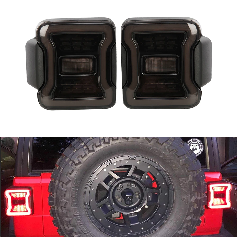 

Black ABS Led Taillight With Brake Turn Signal Reverse Lamp For Jeep Wrangler JL 2018+ JL1072