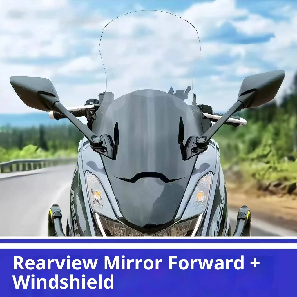 【Premium】For Yamaha Avenue 125  Fathead Fish Modified Windshield, Mirror Forward relocation Windscreen Accessories