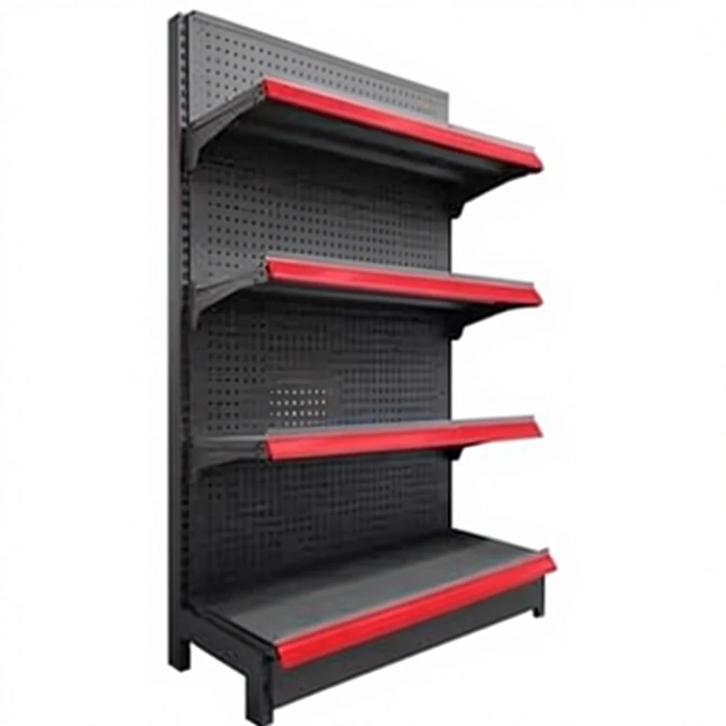 Retail Gondola Shelving Display Rack Adjustable Supermarket Convenience Store Unit Durable Space-Saving Wall Shelves Office