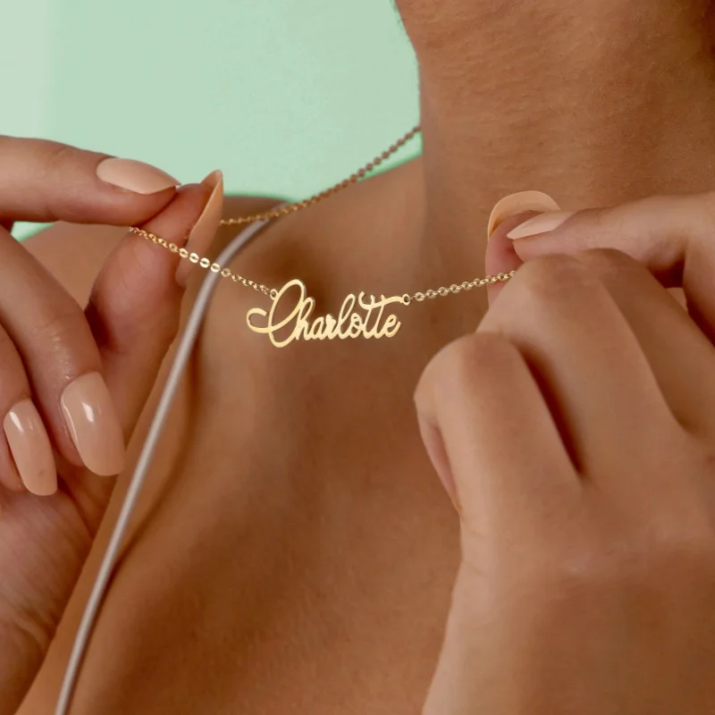 Custom Stainless Steel Name Necklace, Personalized Script Letter Necklace, Birthday or Anniversary Gift for Her, Women's Jewelry