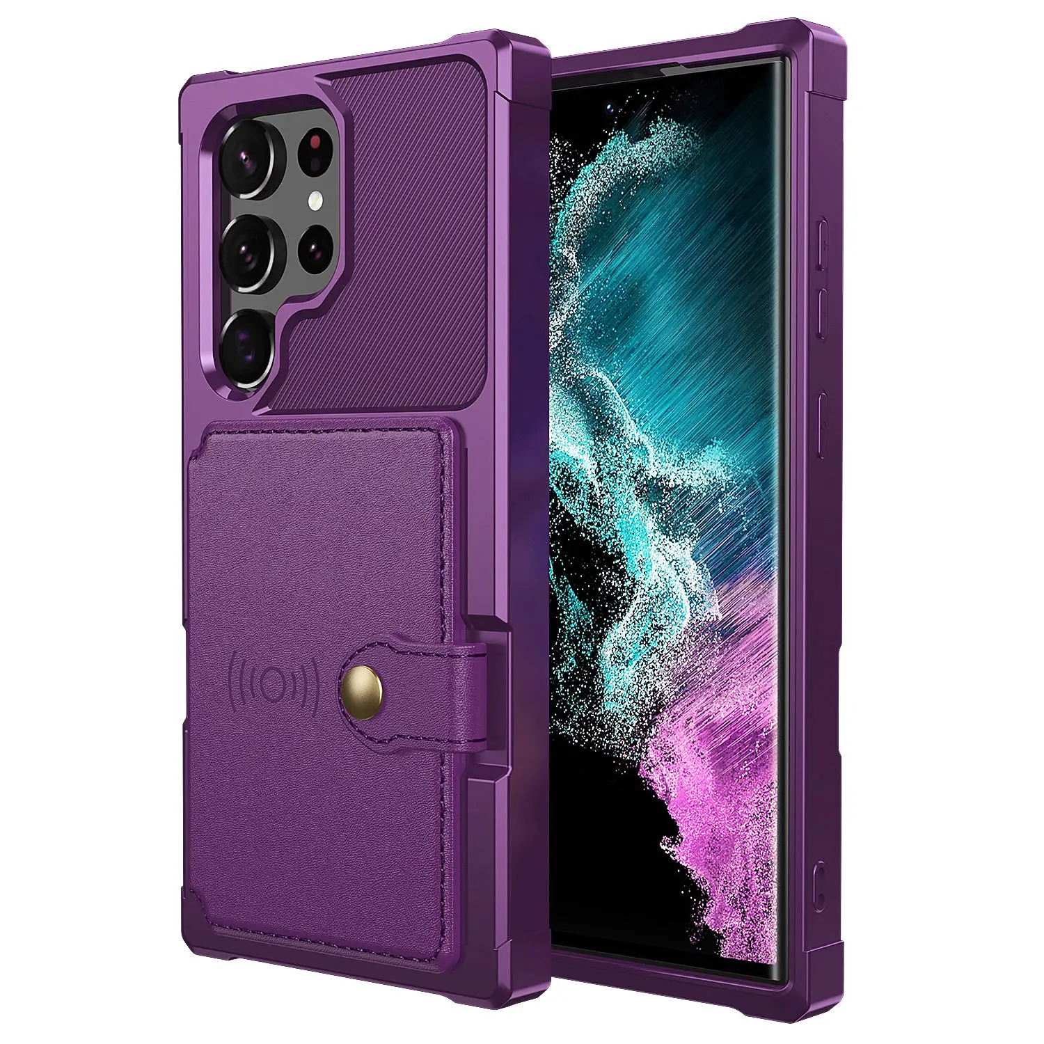 for Samsung Galaxy S20 Ultra Note 20 Ultra Note 10 9 Plus Case with Card Holder, Heavy Duty Rugged Leather Flip Wallet Cover