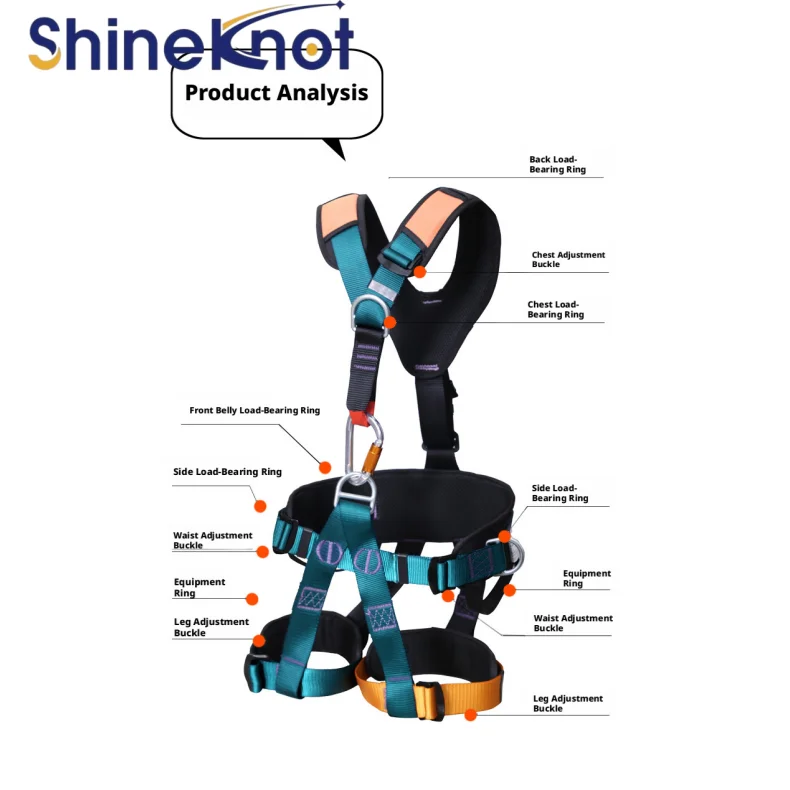 SHIENKNOT Five Point High-Altitude Work Safety Belt Rock Climbing Rescue Full Body Inverted Wind Power Five Point Safety Belt