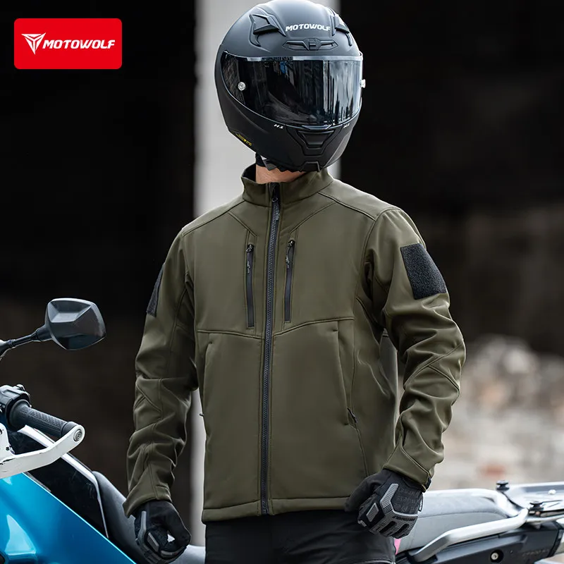 MOTOWOLF Motorcycle Riding Locomotive Jackets Men Women Autumn Winter Windproof Warm Fleece Coat