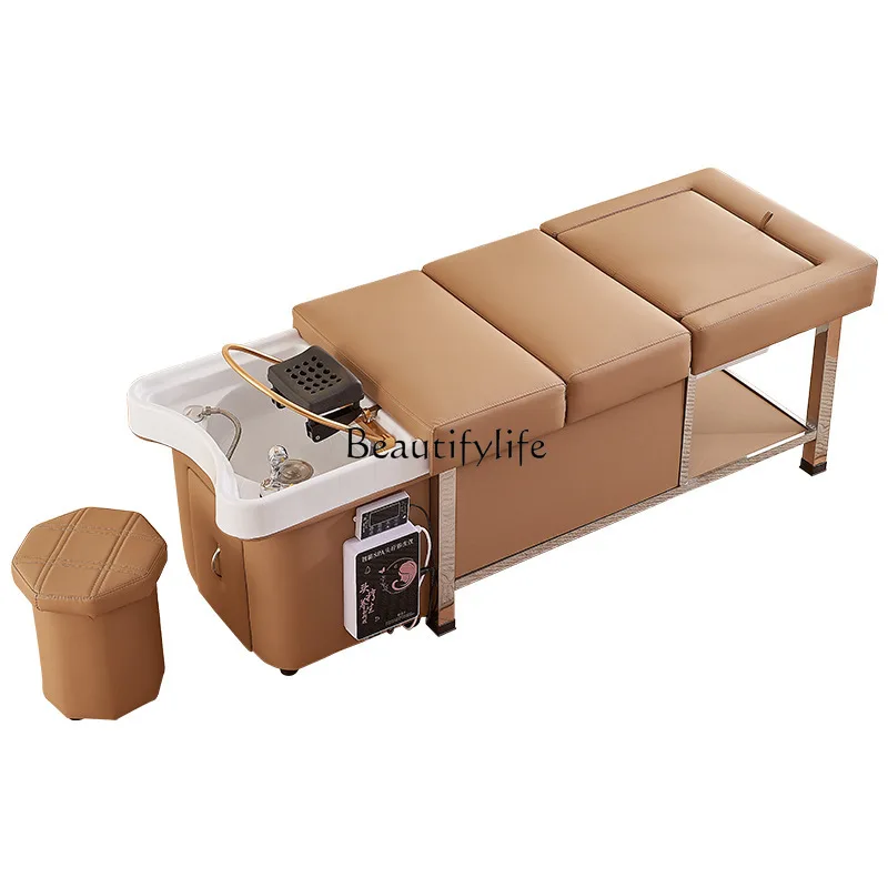 

Foot treatment shampoo bed with water circulation fumigation integrated Thai head treatment bed