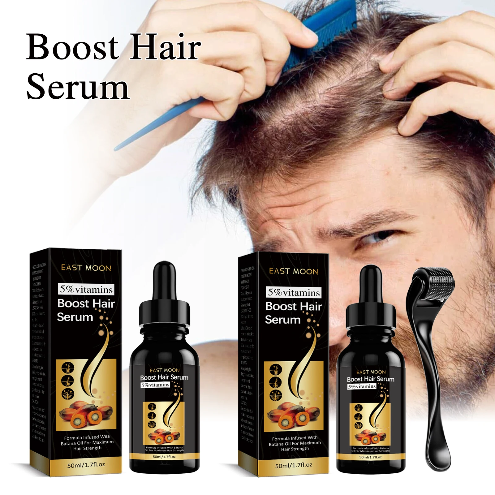 He Shou Wu Ginseng Hair Essence verbessert die Gesundheit von Follikeln, stärkt die Haarwurzeln, nährendes Haarpflege-Essenz-Set – Detail 1