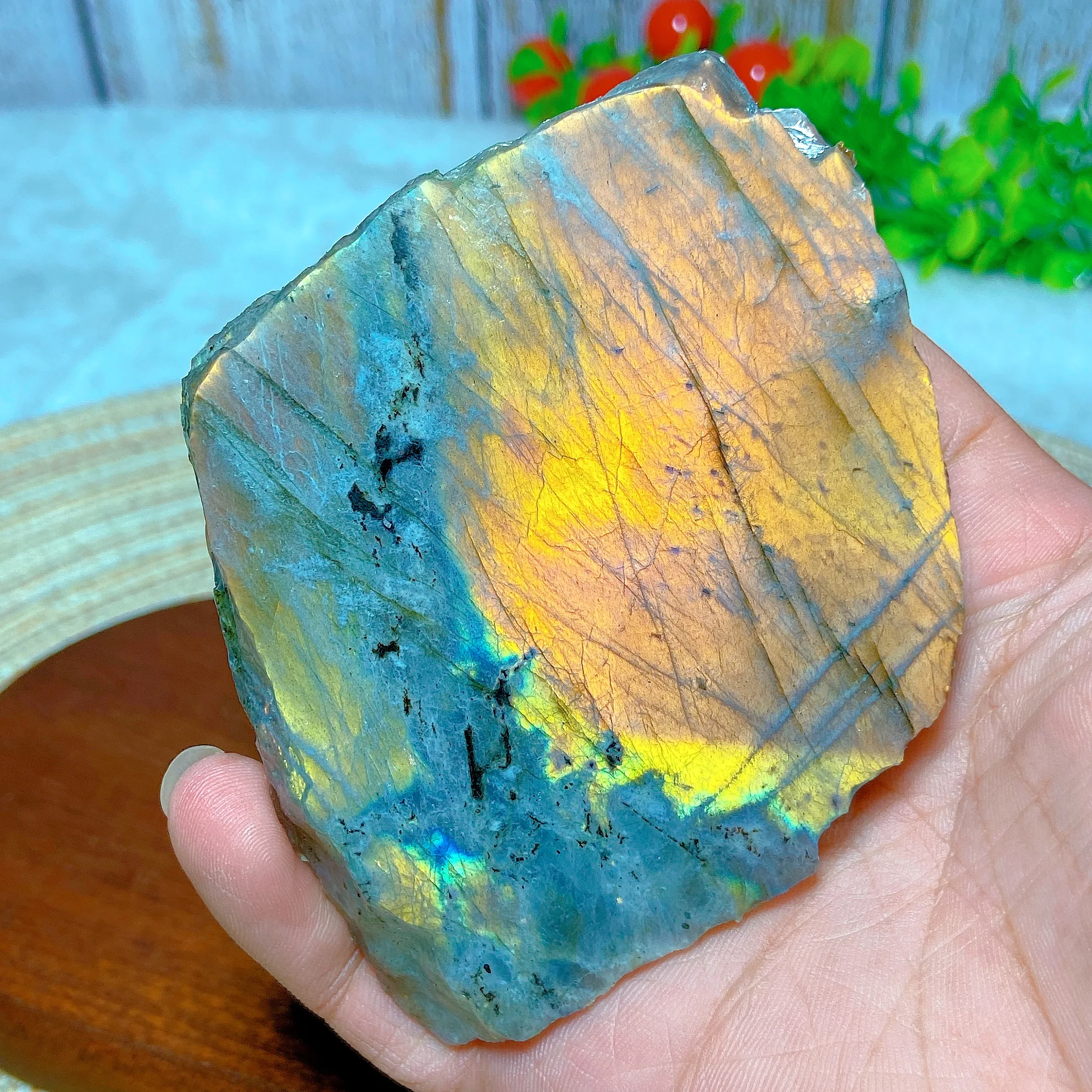 High Quality Natural Crystal Healing Purple Labradorite Slab Slice Home Decorations Mineral Energy Gift Desk Ore Craft Crystals