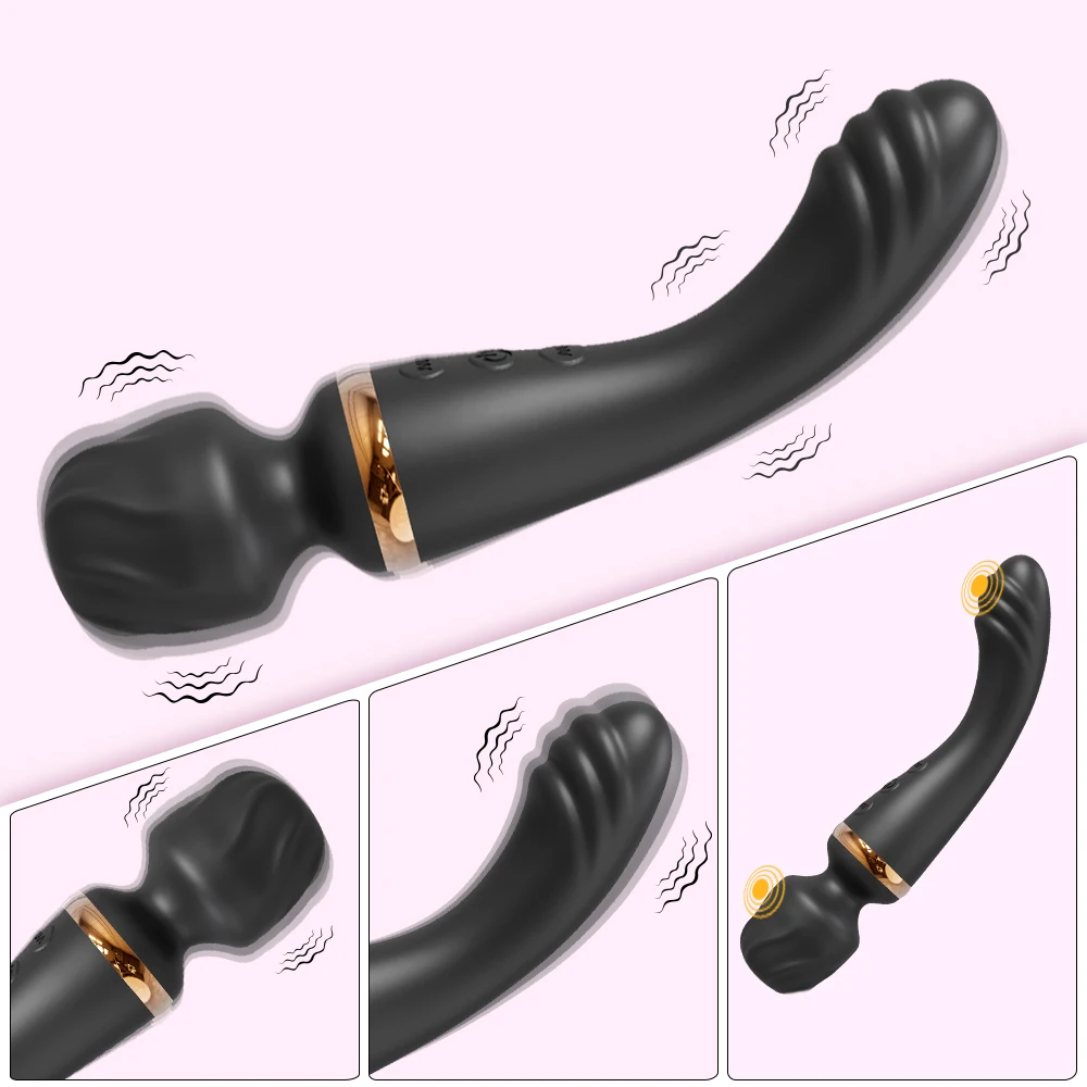 2 in 1 Vibrator AV Wand for Women G-Spot Clit Vagina Stimulator Nipples Breast Massager Female Masturbator Sex Toy for Women