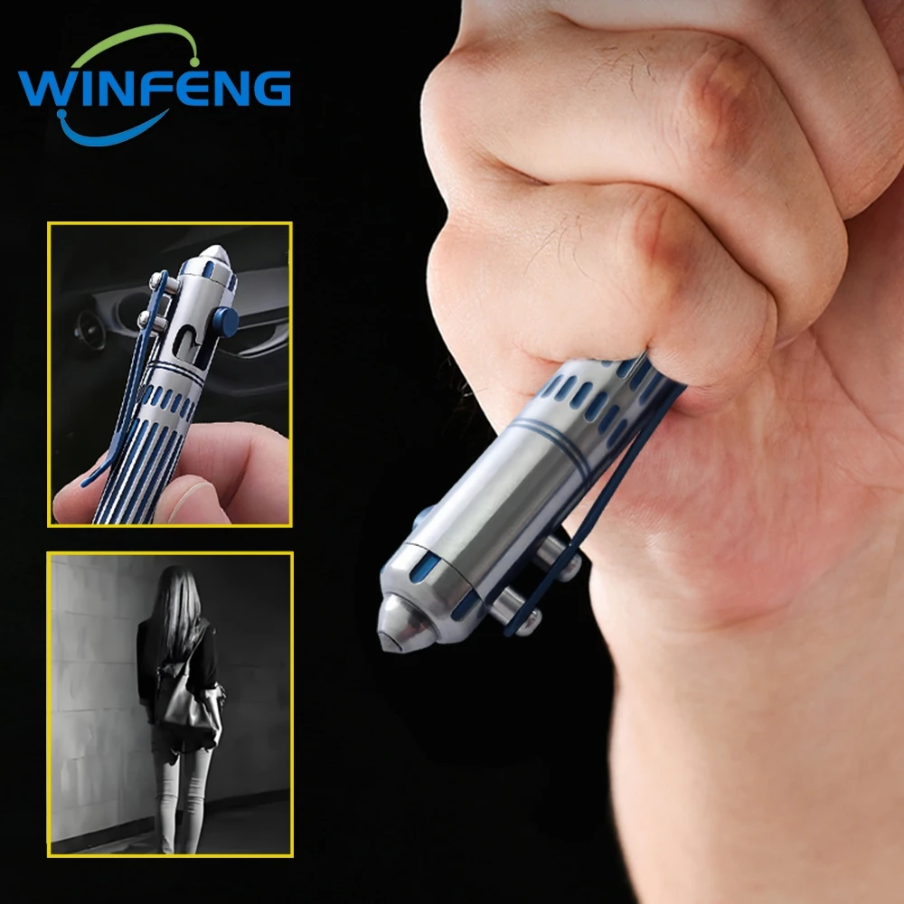 Penna tattica multifunzionale per autodifesa in titanio, cancelleria per ufficio scolastico, interruttore per finestre di emergenza, forniture di sopravvivenza