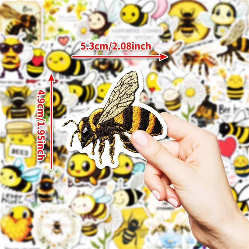 10/30/50PCS Kawaii Cartoon Bee PVC Sticky Sticker Aesthetic DIY Decoration Scrapbooking Hand Accounting Supplies