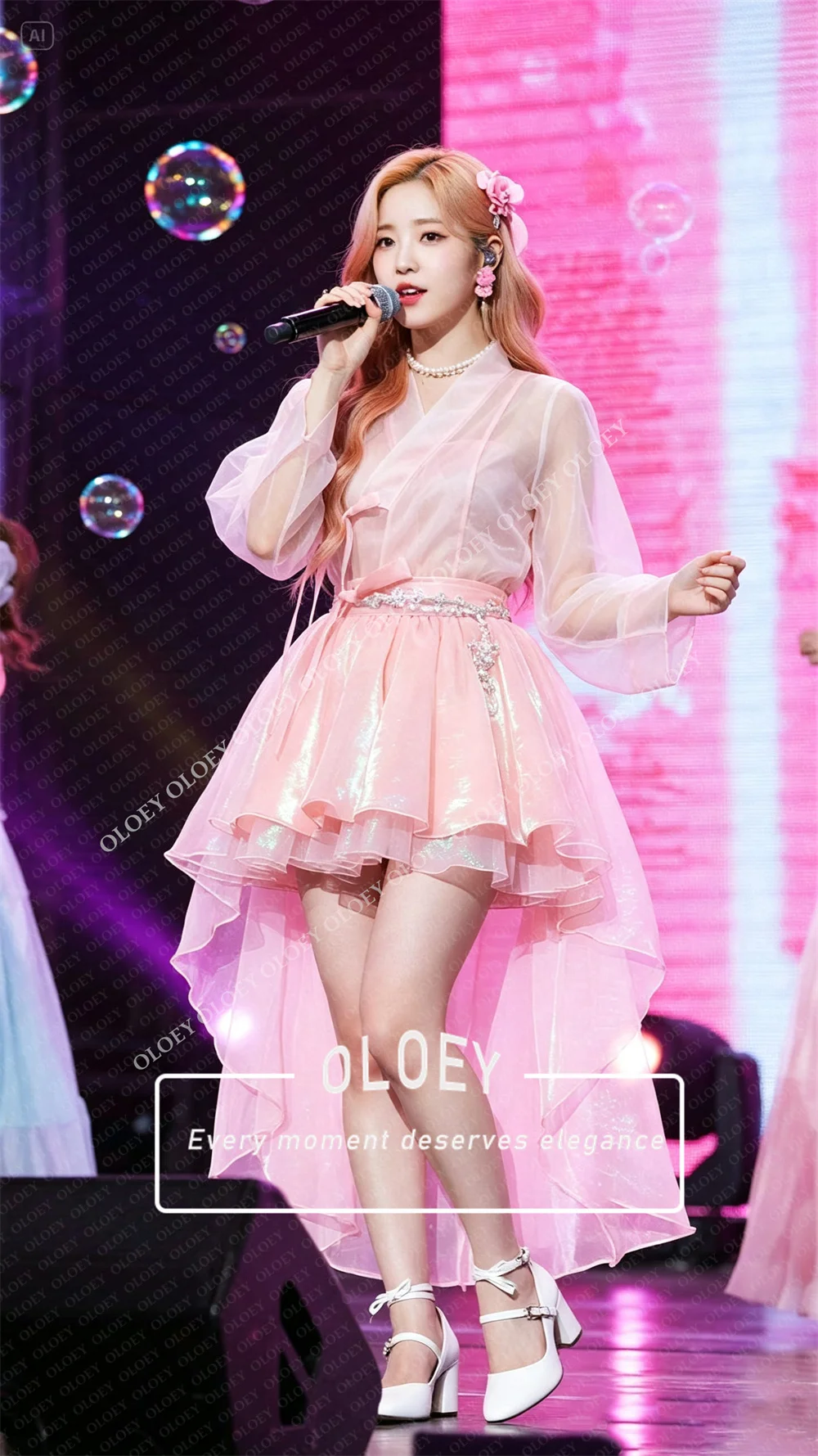 OLOEY Modern Pink Short Concer - Hanbok Modern Set review and price