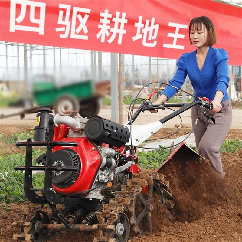 Micro tiller, water and drought dual-purpose rotary tiller, multi-functional soil loosening machine
