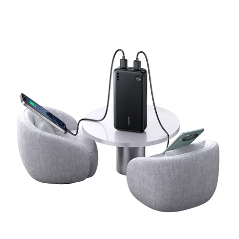 USAMS Power Bank 10000 мАч/20000 мАч Внешний аккумулятор с быстрой зарядкой USB C Мощный портативный внешний аккумулятор для ноутбука Xiaomi 13 iPhone 14