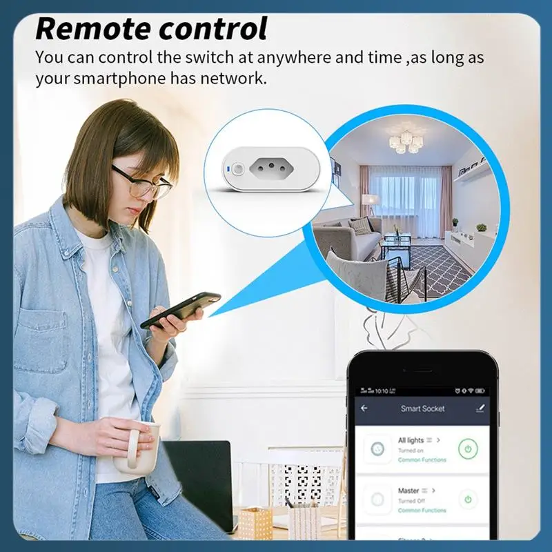 

AB02 Zigbee Smart Plug Outlet 16A Розетка BR Plug Таймер/Измерение напряжения Приложение Голосовое управление Автоматическая функция
