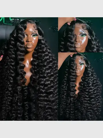 40 42 Inch Loose Wave 13x6 HD Lace Frontal Wig Human Hair Brazilian Loose Deep Waves Curly Wigs Lace Front Wigs For Women