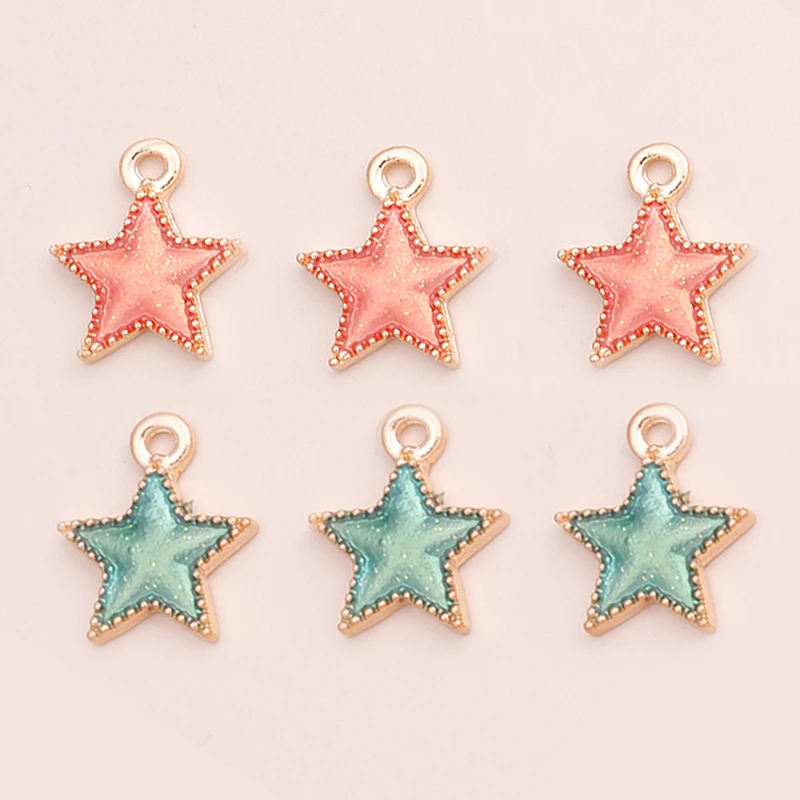 Leslie 10pcs/lot 16x18mm Enamel Black Five-pointed Stars Charms for DIY Earrings Necklaces Pendants Jewelry Making Accessories – Detail 10
