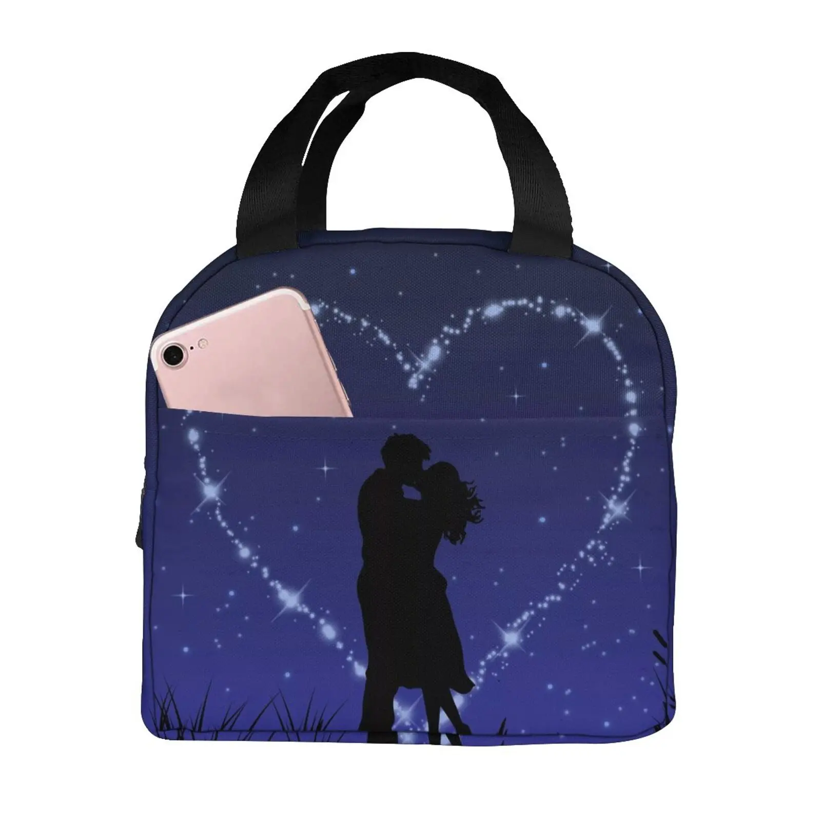 

NOISYDESIGNS Travel Insulated Lunch Bags Lovers Couple Valentine Day Women Food Case School Cooler Warm Large Box for Kids