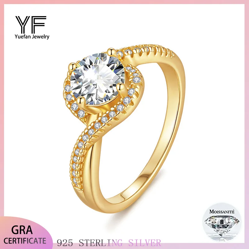 

S925 Silver Moissanite Ladies' Starlight Ring D VVS1 certified high-end style jewelry Ring Christmas gift