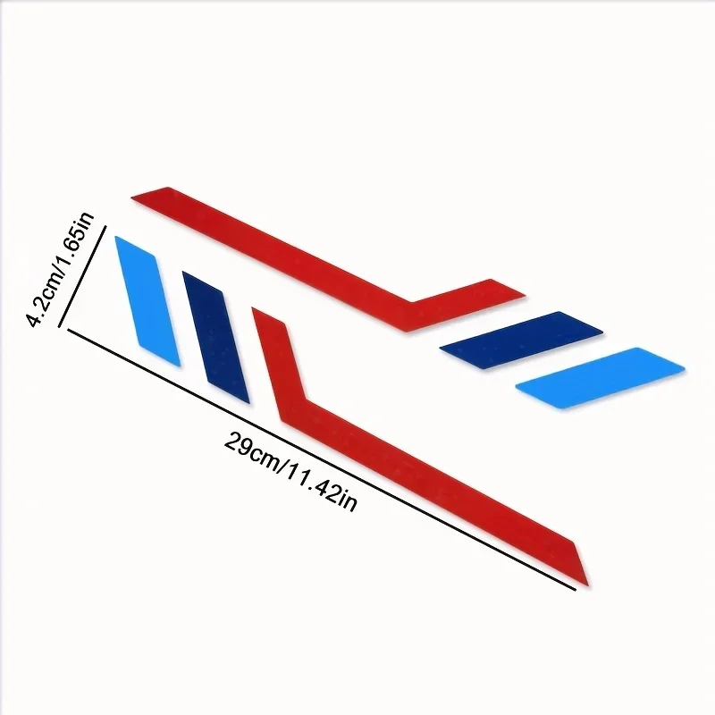 2PCS SET Blue Red Striped Vinyl Sticker, Waterproof Anti Scratch Decal for Car Door Body Styling Decor