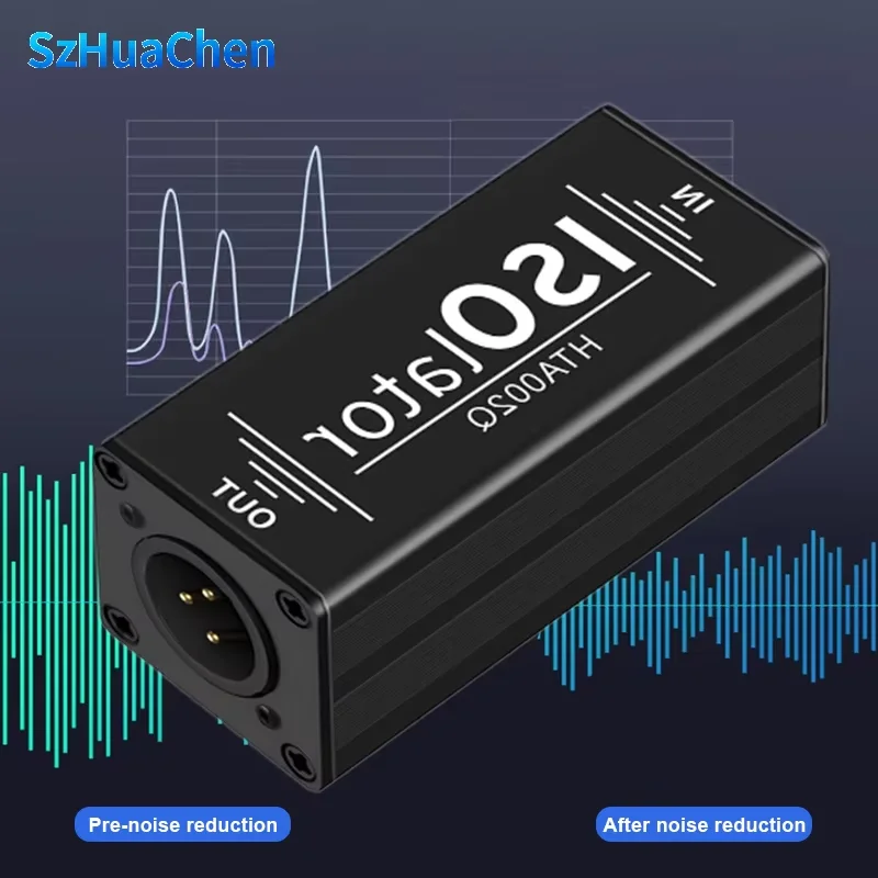 XLR 1Pcs 6.35   Audio Isolator Mixer Noise Cancellation Audio Current Acoustic Filter Audio Noise Reducer XLR Audio Isolator