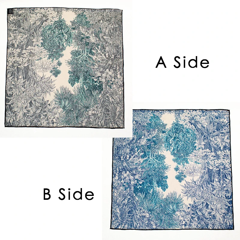 

Double Sided Winter Scarf 65CM Women Small Bandanas Hand Rolled Edge Scarfs Hair Clothing Bag Accessories Lover Christmas Gift