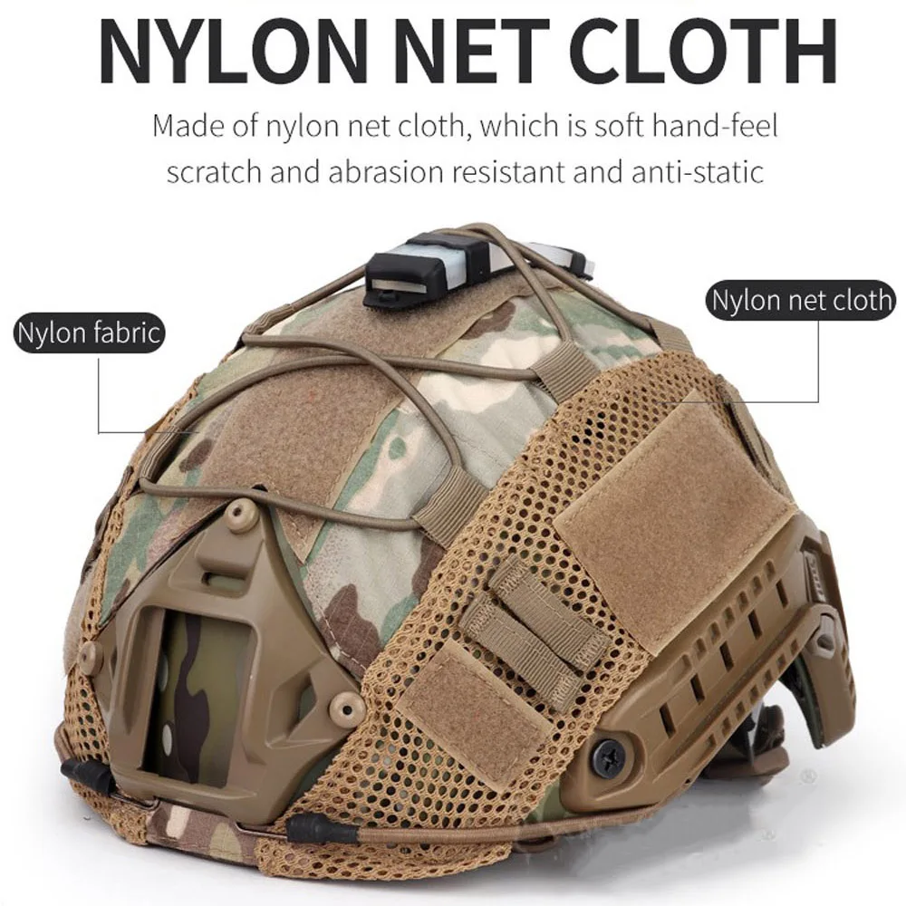 Tactical Camo Helmet Cover for FAST Airsoft Helmets Paintball Wargame Gear Ballistic Helmets Cover 11 Colors