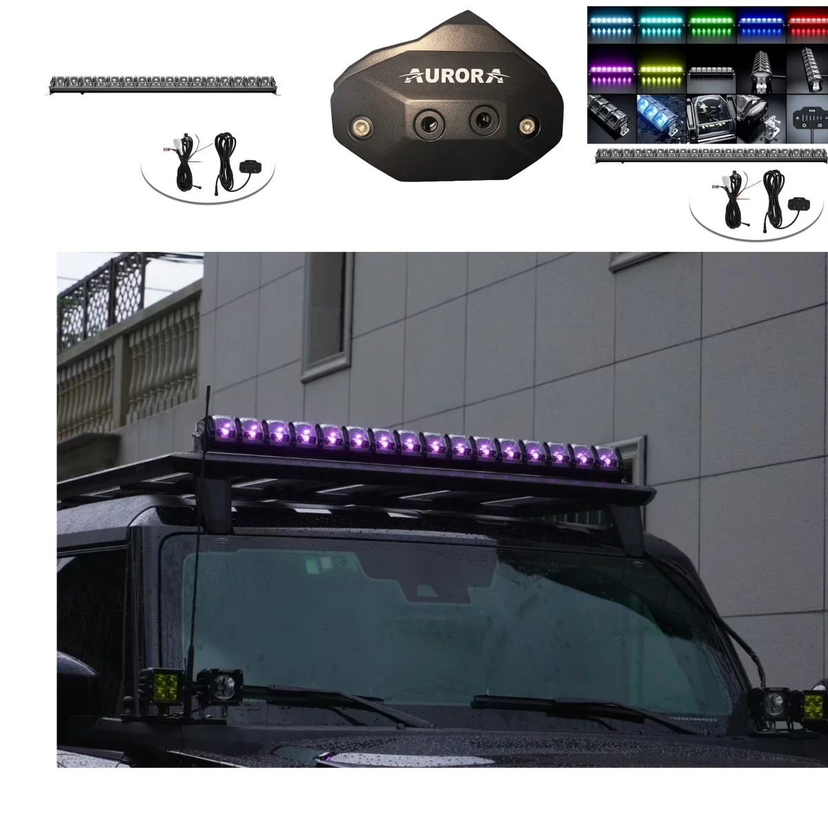 JL JT RGB LED LIGHT BAR Aluminum Alloy FOR jeep JL wrangler 2018+ JR2020+