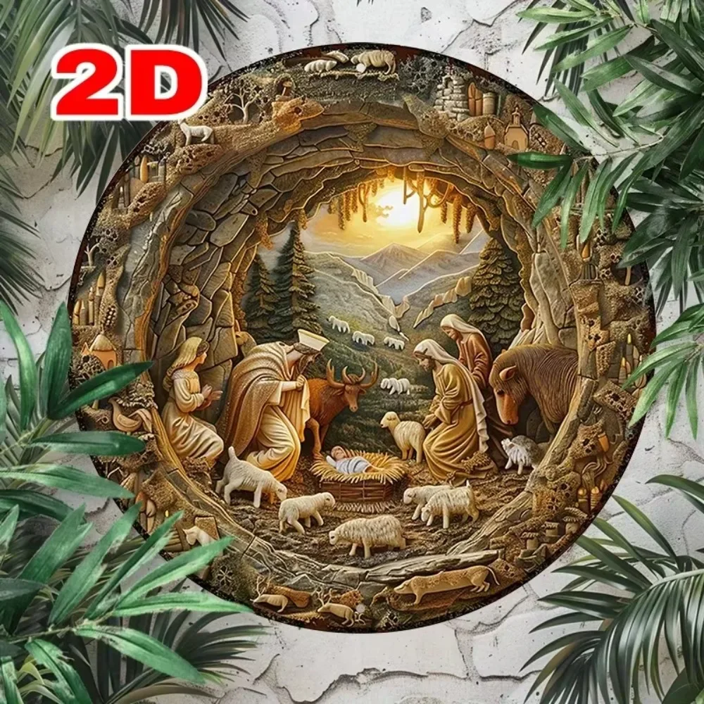 NativityRusticCharm 1 قطعة علامة معدنية |   النهاية المتعثرة |   خفيفة الوزن ومتينة |   ديكور عيد الميلاد الجميل لأي مساحة