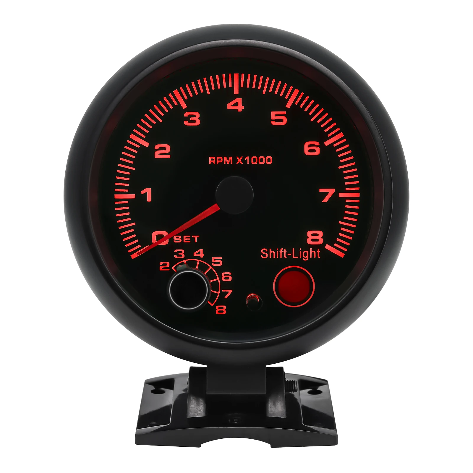 7 Colors 95mm 0-8000 RPM Meter Inter Car Tachometer Gauge Fit 4 6 8 Cylinder 12V Shift Light Auto Tacometro Moto Tach Motorcycle